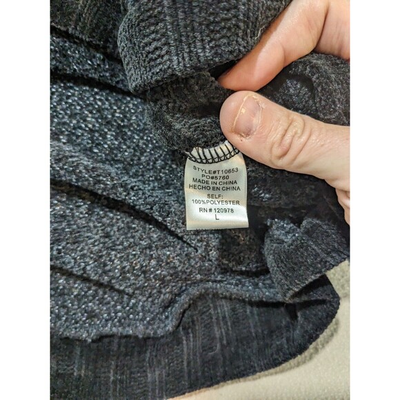 NWT Entro Women's Black Sweater Multi Fabric Chenille Size Large - Picture 6 of 9